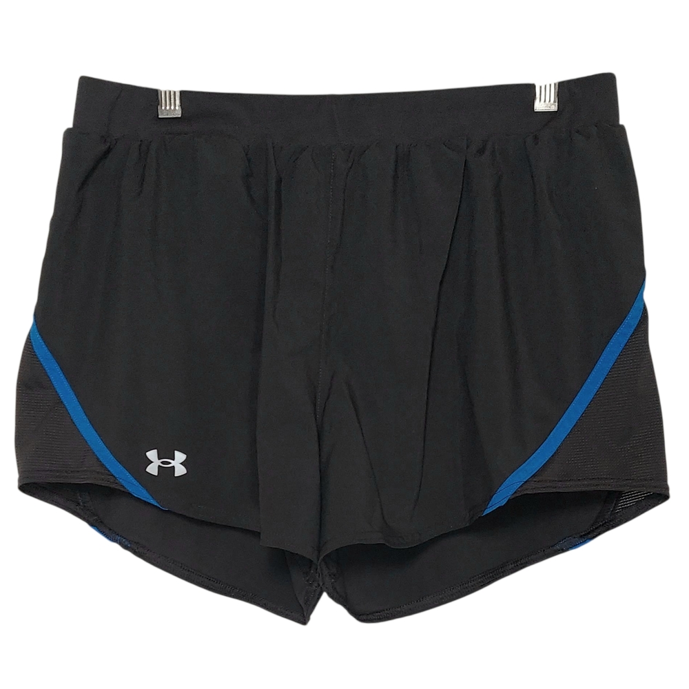 Under Armour Women's Black and Blue Running Shorts
